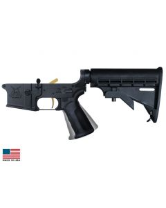 KE Arms KE-15 Forged Complete AR15 Lower - Black | M4 Buttstock | Xtech Pistol Grip | KE DMR Trigger