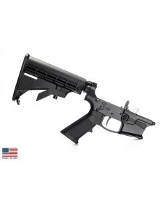 KE Arms KE-9 Billet Complete Glock 9mm Lower - Black | M4 Buttstock | SLT Trigger | Ambi Selector