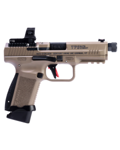 CANIK TP9 Elite Combat Pistol - FDE | 9mm | 4.73" Threaded Barrel - Fluted | 15rd/18rd Mag | Full Accessory Kit | Includes MeCanik MO2 Optic