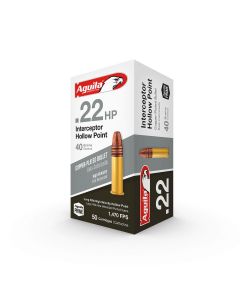 Aguila Ammunition .22 LR Interceptor Rifle Ammo - 40 Grain | Copper Plated Hollow Point