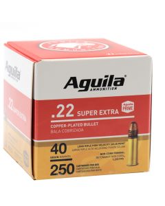 Aguila Ammunition .22 LR Super Extra Rifle Ammo - 40 Grain | Copper Plated Solid Point