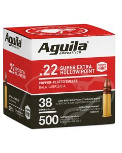 Aguila Ammunition .22 LR Super Extra Rifle Ammo - 38 Grain | Copper Plated Hollow Point