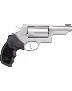 Taurus Judge Revolver - Stainless Steel | 45 Colt / 410 ga | 3" Barrel | 5rd | Rubber Grip | Fiber Optic Sight