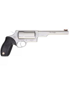 Taurus Judge Magnum Revolver - Stainless Steel | 45 Colt / 410 Mag | 6.5" Barrel | 5rd | Rubber Grip | Fiber Optic Sight