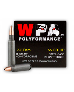 Wolf Steel Case .223 Remington Rifle Ammo - 55 Grain | HP | 500rd Case