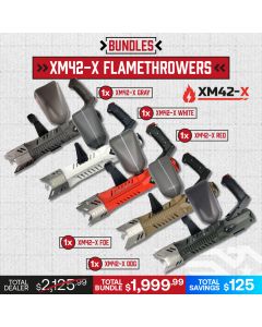 Bundle- 5 XM42-X Flame Throwers (1 Stealth Gray, 1 WHITE, 1 RED, 1 FDE, 1 ODG) 