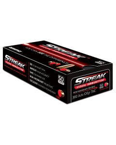 Ammo Inc STREAK Target .380 ACP Handgun Ammo - 100 Grain | TMC | Red