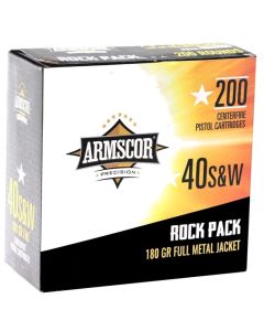 Armscor .40 S&W Rock Pack Pistol Ammo - 180 Grain | Full Metal Jacket