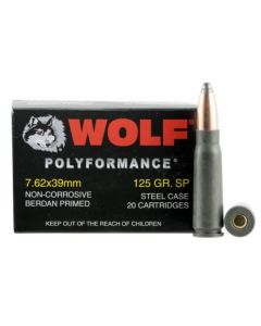 Wolf Steel Cased 7.62x39mm Rifle Ammo - 125 Grain | SP | 1,000rd Case