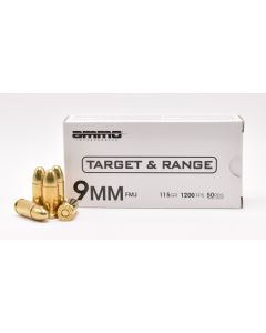 Ammo Inc Target and Range 9mm Luger Handgun Ammo - 115 Grain | FMJ
