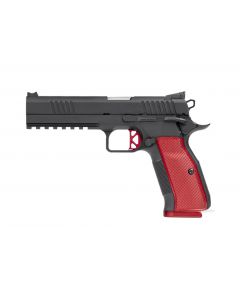 Dan Wesson DWX Pistol - Black | .40 S&W | 5" Barrel | 15rd | Fiber Optic Front Sight | Red Grips