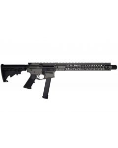 Brigade MFG BM-9 Forged Aluminum AR Rifle - Tungsten | 9mm | 16" Barrel | 15" U-LOC Rail | Faux Can | Accepts Glock Mags