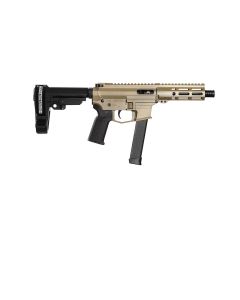 Angstadt Arms UDP-9 Billet Aluminum AR Pistol - FDE | 9mm | 6" Barrel | 5.5" M-LOK Rail | SBA3 Brace | Accepts Glock Mags