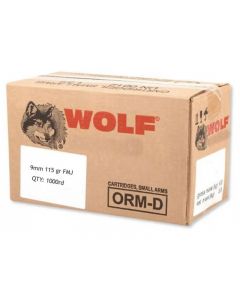 Wolf Steel Case 9mm Luger Handgun Ammo- 115 Grain | FMJ | 1000rd Case
