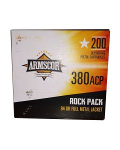Armscor .380 ACP Pistol Ammo - 94 Grain | Full Metal Jacket