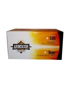 Armscor 9mm Pistol Ammo - 115 Grain | Full Metal Jacket