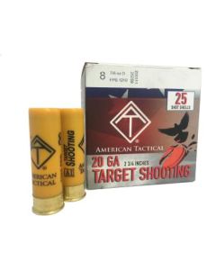 ATI 20ga Target Load 2.75 inch Shotgun Shells - #8 | 7/8 oz. | 1210 fps | 1 Case (10 boxes/250rds)