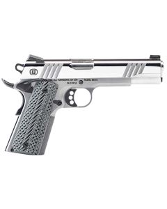 Bersa B1911 Pistol - Polished Stainless Slide | .45 ACP | 5" Barrel | 8rd | Brushed Stainless Frame | Gray Grips
