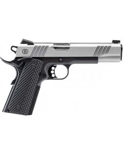 Bersa B1911 Pistol - Brushed Stainless | .45 ACP | 5" Barrel | 8rd | Black Frame