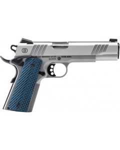 Bersa B1911 Pistol - Brushed Stainless | .45 ACP | 5" Barrel | 8rd | Blue Grips