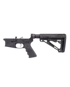 Anderson AM-15 Forged Complete AR Lower - Black | Hogue Buttstock | Closed Trigger Guard