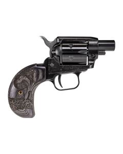 Heritage Barkeep Boot Revolver - Black | .22 LR | 1.68" Barrel | 6rd | Wood Burnt Snake Grips
