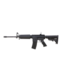 Bushmaster M4 Patrolman's Flat Top AR15 Rifle - Black | 5.56NATO | 16" Barrel | M4 Handguard | A2 Flash Hider | M4 Collapsible Stock | Flip-Up Rear Sight