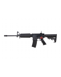 Bushmaster M4 Patrolman's Flat Top AR15 Rifle - Black | 5.56NATO | 16" Barrel | M4 Handguard | A2 Flash Hider | M4 Collapsible Stock | Flip-Up Rear Sight | BFS III Trigger Equipped