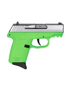 SCCY CPX-2 Gen 3 Sub-Compact Pistol - Stainless / Lime Green | 9mm | 3.1" Barrel | 10rd | No External Safety
