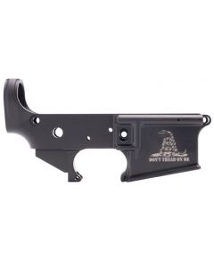 Anderson AM-15 Forged Stripped AR15 Lower Receiver - Black | Don't Tread On Me Logo | Retail Packaging