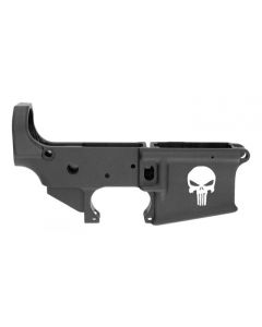 Anderson AM-15 Forged Stripped AR15 Lower Receiver - Black | Punisher Skull Logo | Retail Packaging