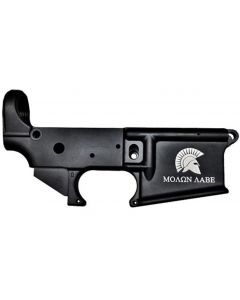 Anderson AM-15 Forged Stripped AR15 Lower Receiver - Black | Spartan Molon Labe Logo | Retail Packaging