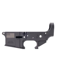 Anderson AM-15 Forged Stripped AR15 Lower Receiver - Black | American Flag Logo