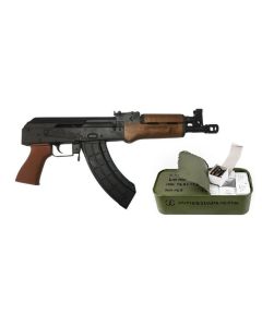 Century Arms VSKA Draco AK-47 Pistol - Maple | 7.62x39 | 10.5" Barrel | Loudmouth Break | U.S Palm Grip & Mag Bundled w/ One 700rd Tin of Century Arms Romanian Made 7.62x39 Rifle Ammo - 123gr Lead Core FMJ | Steel Case