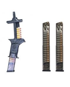 ETS 9mm and .40s&w UNIVERSAL PISTOL MAG LOADER | Fits Pistol Magazines Bundled w/  TWO ETS 9MM MAG | FITS GLOCK 17, 18, 19, 26, 34 | 40RD