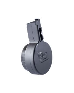F5 MFG AK-V 9mm 50 Round Billet Aluminum Drum Magazine - Armor Black | Engraved F5 MFG logo