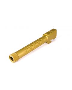 Faxon Firearms Match Series Glock G17 Flame Fluted Barrel 416R - Threaded | TiN (Gold) PVD