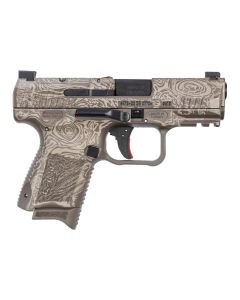 FACTORY BLEM - CANIK Creations TP9 Elite Sub Compact Pistol - Brown Damascus | 9mm | 3.6" Barrel | 12rd/15rd Mag | Full Accessory Kit | BLEMISHED (Very Good Condition), sold As-Is NO RETURNS