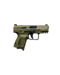FACTORY BLEM - CANIK Creations TP9 Elite Sub Compact Pistol - Green Damascus | 9mm | 3.6" Barrel | 12rd/15rd Mag | Full Accessory Kit | BLEMISHED (Excellent Condition), sold As-Is NO RETURNS