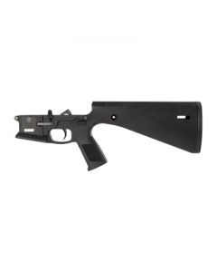 KE Arms KP-15 Polymer Complete AR15 Lower Receiver - Black | Mil-Spec Parts Kit | Integral Buttstock & Pistol Grip