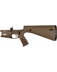 KE Arms KP-15 Polymer Complete AR15 Lower Receiver - FDE | DMR Trigger | Integral Buttstock & Pistol Grip