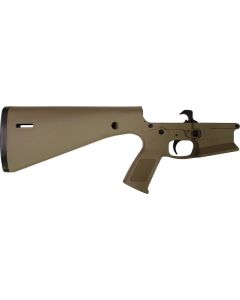 KE Arms KP-15 Polymer Complete AR15 Lower Receiver - FDE | Mil-Spec Parts Kit | Integral Buttstock & Pistol Grip