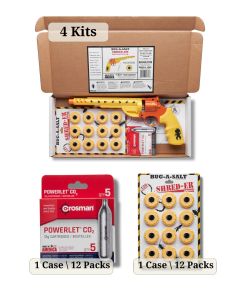 BUG-A-SALT SHRED-ER Master Pack - Includes 4 SHRED-ER Kits, 1 Case of Flyshot, 1 Case of CO2