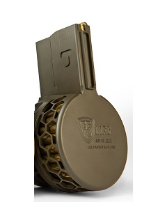 F5 MFG AR-15 .223/5.56 Skeletonized 50 Round Drum Magazine - OD Green | HEX Pattern
