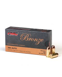 PMC Bronze .380 ACP Handgun Ammo - 90 Grain | FMJ