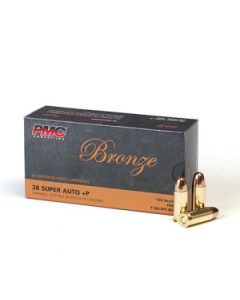 PMC Bronze .38 Super Handgun Ammo - 130 Grain | +P | FMJ