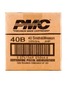 PMC Bronze .40 S&W Handgun Ammo - 165 Grain | JHP | 1 Case (1000 rd)