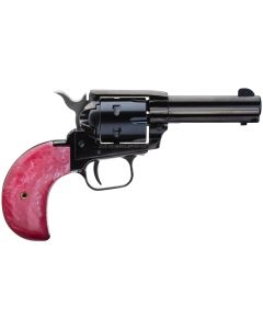 Heritage Rough Rider Revolver - Black | .22 LR / .22 WMR | 3.5" Barrel | 6rd | Altamont Pink Pearl Bird Head Grips