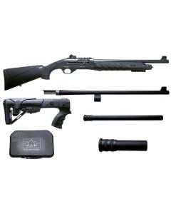 Black Aces Tactical Pro Series X Semi-Auto Shotgun - Black | 12 Gauge | 18.5" & 24" Barrel | Includes Chokes, Hardcase, Standard & 6-Position Tactical Stock and +2 & +6 mag extensions