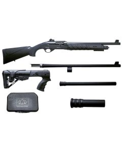 Black Aces Tactical Pro Series X Semi-Auto Shotgun - Black | 12 Gauge | 18.5" & 24" Barrel | Includes Chokes, Hardcase, Standard & 6-Position Tactical Stock and +2 & +6 mag extensions *BLEM*